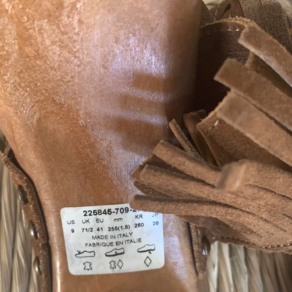 Brown Suede sandals with fringe - Picture 7 of 12